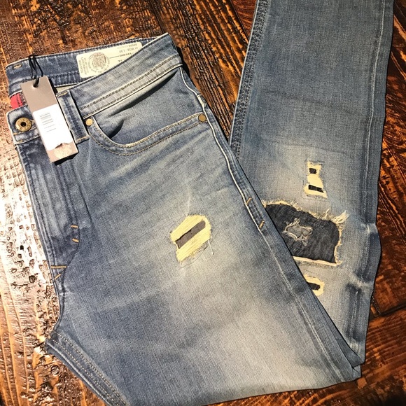 diesel ripped skinny jeans mens